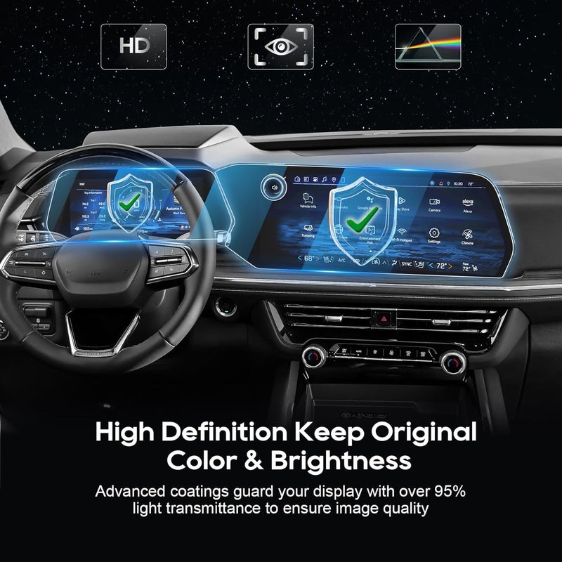 LFOTPP For 2025 Chevy Suburban Screen Protector - (4pcs) 2025 Suburban (LS/LT/RST/Z71/Premier/High Country) 17.7 inch+11 inch Touchscreen [NCT Shield] Anti Scratch Ultra-tough Touch Screen - Image 5